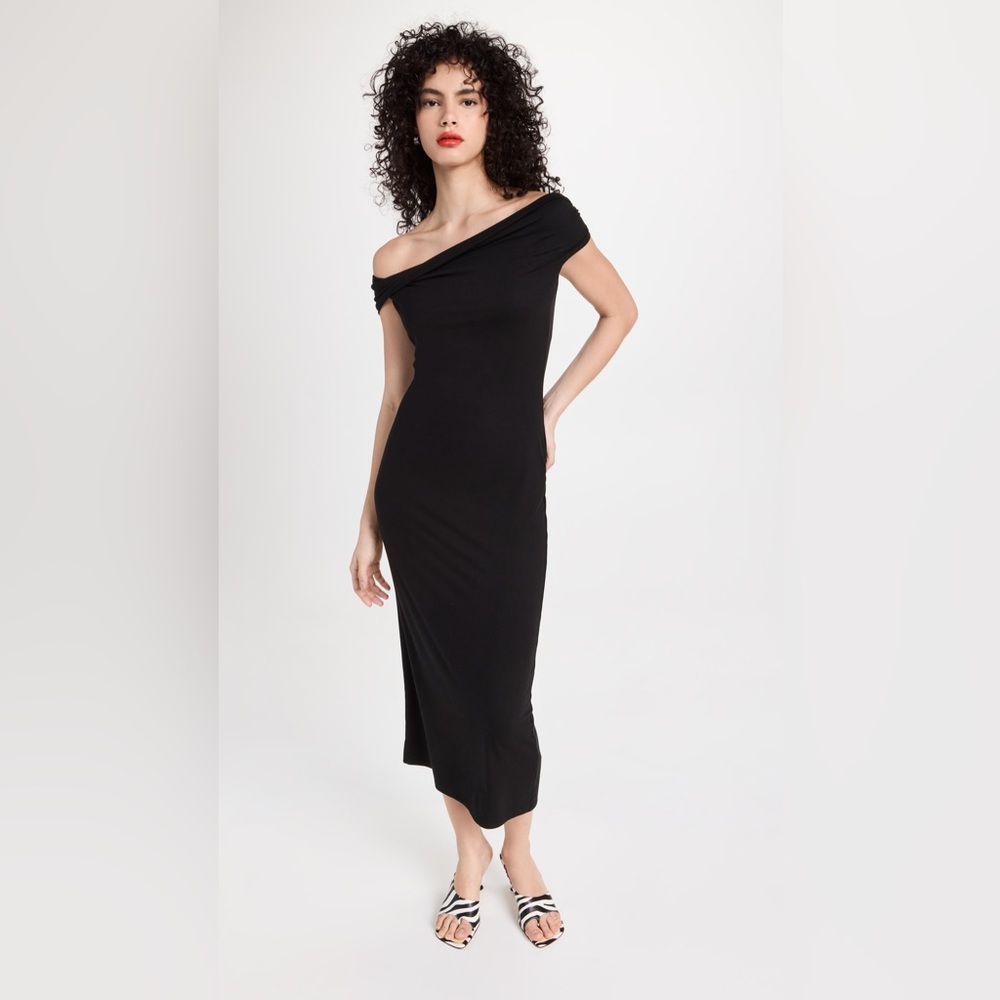 Reformation Black One-Shoulder Midi Dress - Picture 4 of 13